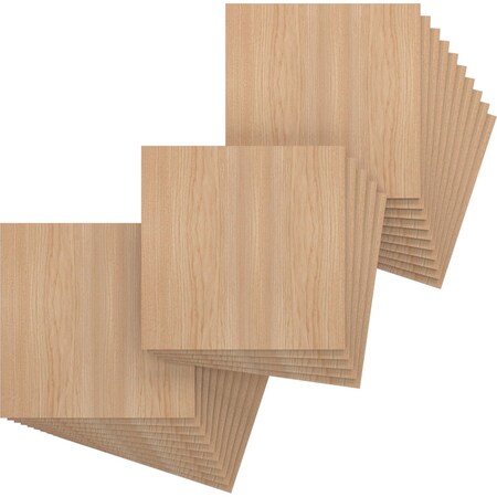 Ekena Millwork 15 3/4W x 15 3/4H x 3/8T Wood Hobby Boards, Hickory, 25PK HBW16X16X375DHI
